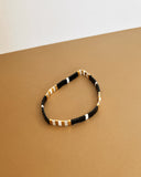 Black & Gold Flat Bead Bracelet