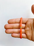 Tangerine Flat Bead Bracelet